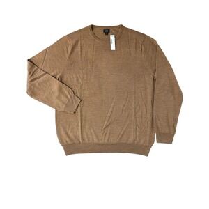 J Crew NWT Merino Wool Crew Neck Sweater. Brown Mens Sz XL